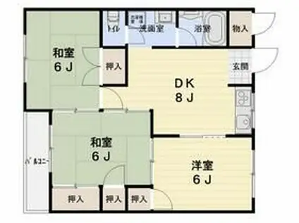 スカイラーク(3DK/3階)の間取り写真