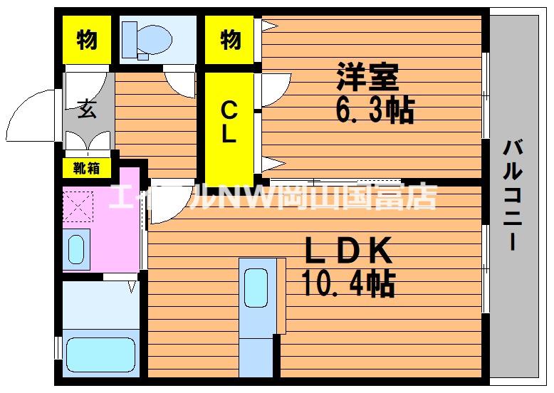 キルシェ(1LDK/2階)の間取り写真
