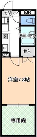 ベルハウス(1K/1階)の間取り写真