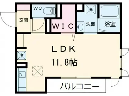 エルミタージュ羽根(ワンルーム/2階)の間取り写真