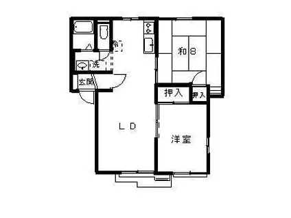 アネックス雅 B棟(2LDK/2階)の間取り写真