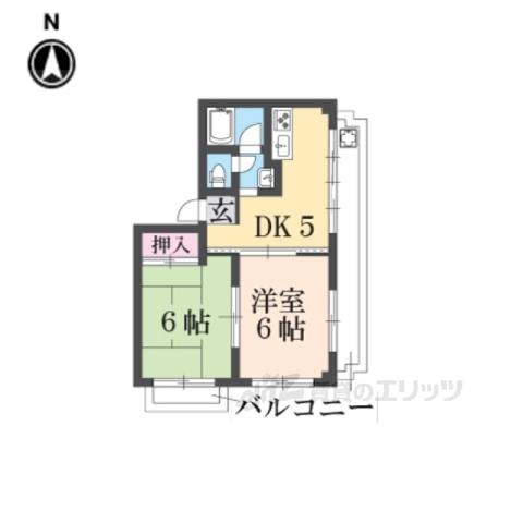 マンションさぬき(2DK/3階)の間取り写真