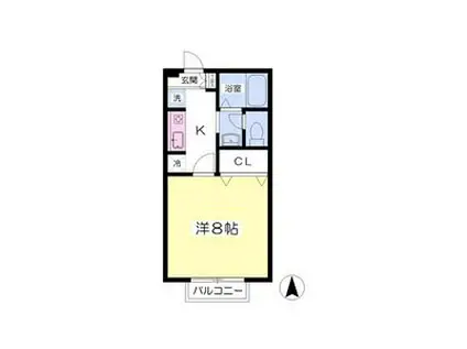 プリマベーラB(1K/1階)の間取り写真