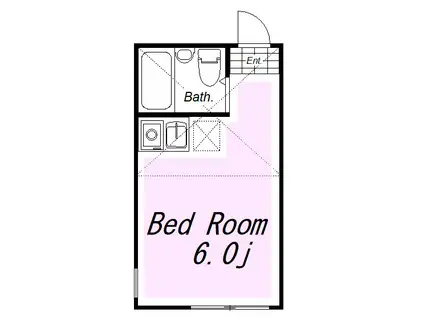 ユナイト上町ウィルキンスの杜(ワンルーム/2階)の間取り写真