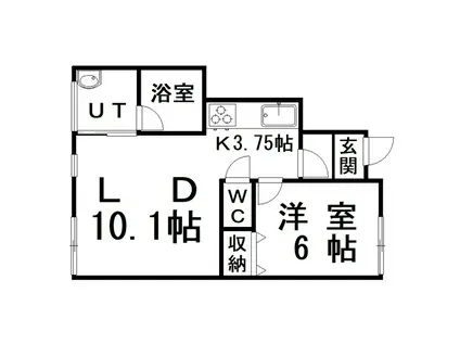 ヴィラ・エクセレント(1LDK/1階)の間取り写真