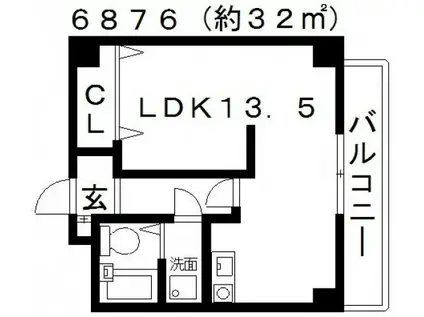リバティヒルズ(ワンルーム/4階)の間取り写真