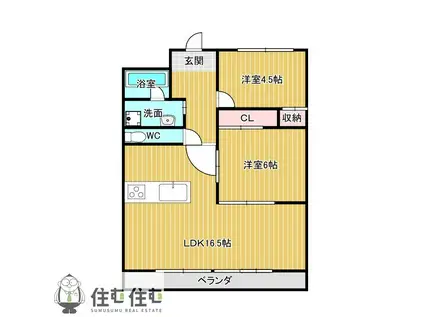 KTハウス(2LDK/4階)の間取り写真