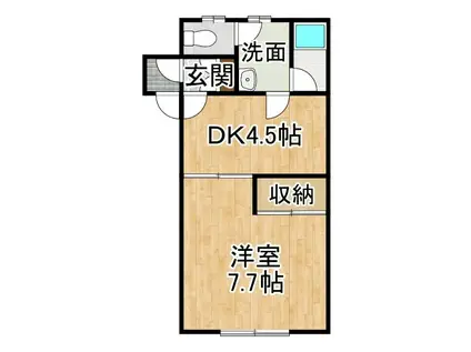 カーサグラディード(1K/1階)の間取り写真