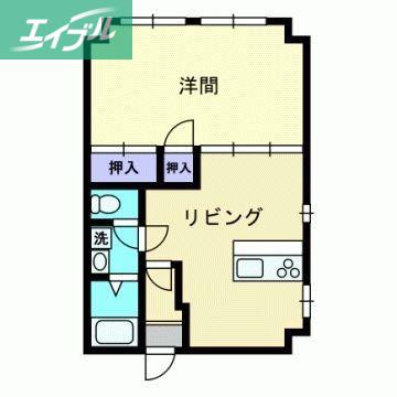 深可ヒュッテ(1LDK/6階)の間取り写真