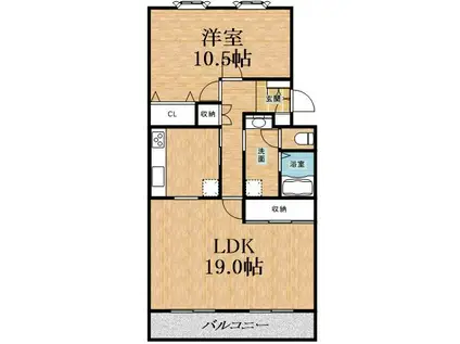 メゾン・おゆみ野(1LDK/2階)の間取り写真