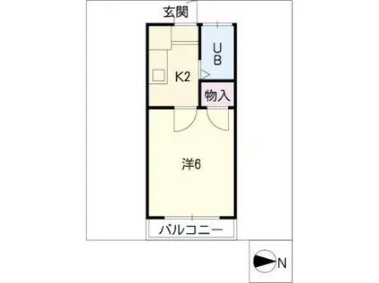 シングルステージ(1K/2階)の間取り写真