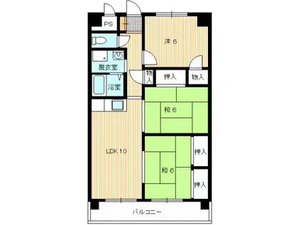 アビリティ厚南(3LDK/4階)の間取り写真