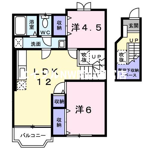 クレストール長船A(2LDK/2階)の間取り写真
