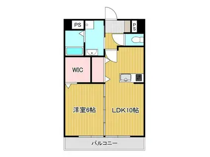 ボヌール菊陽(1LDK/4階)の間取り写真