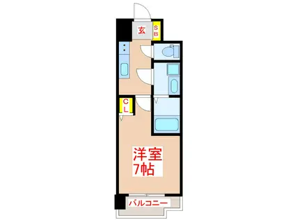 S-RESIDENCE加治屋町ACHIEVE(1K/3階)の間取り写真