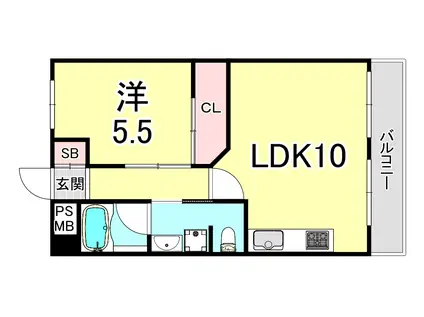 パインヒル向陽(1LDK/3階)の間取り写真