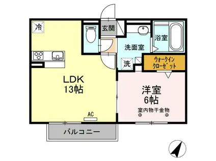 アンダー フォレスト IV(1LDK/1階)の間取り写真