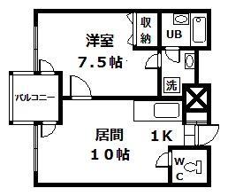 リオ・グランデ(1LDK/2階)の間取り写真