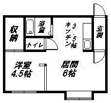 PUREGOLD(1DK/2階)の間取り写真