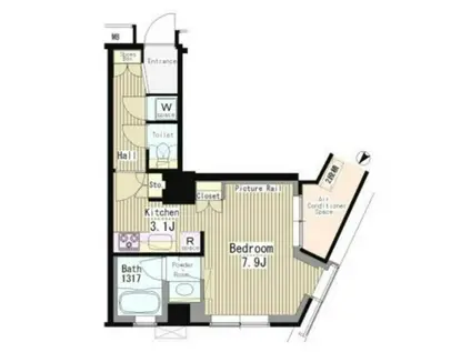 マイタワーレジデンス(1K/16階)の間取り写真