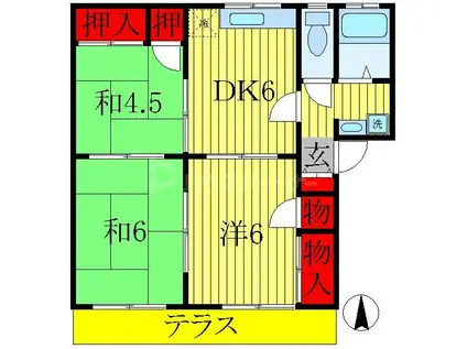 フレグランス千代田(3DK/2階)の間取り写真
