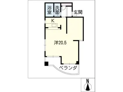 ESPRIT(ワンルーム/2階)の間取り写真