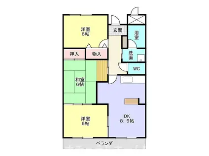 ラヴィエセレナード(3DK/5階)の間取り写真