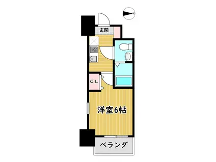 アリビオ立花I(1K/4階)の間取り写真