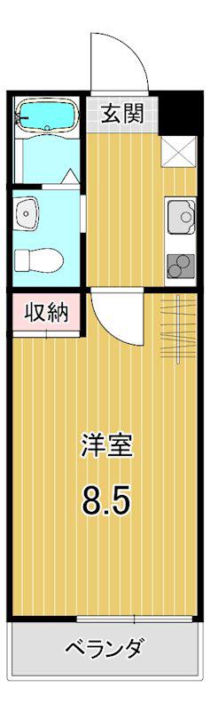 KAMO RIVER清水五条(1K/1階)の間取り写真