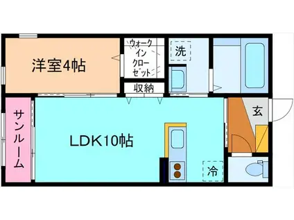 M&Y下冨居(1LDK/2階)の間取り写真