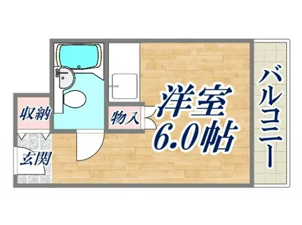 ホワイト今津(ワンルーム/2階)の間取り写真