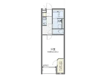 ミランダル シエル II(1K/1階)の間取り写真