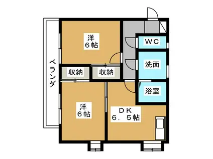 メゾンシャルモン弐番館(2DK/3階)の間取り写真
