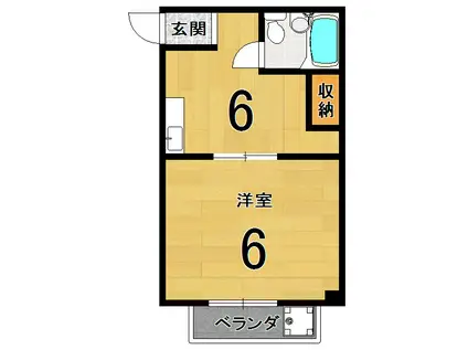 リバーハイツ梅津(1K/3階)の間取り写真