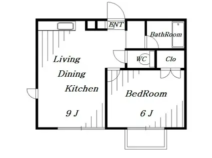 メリーベル蘇我(1LDK/1階)の間取り写真