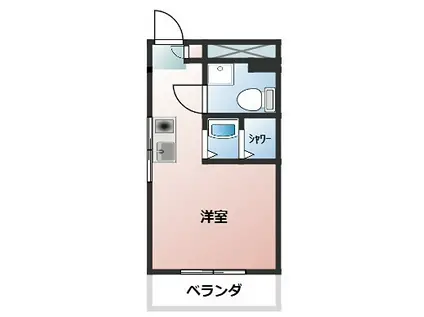ポンデロッサ弘明寺(ワンルーム/2階)の間取り写真