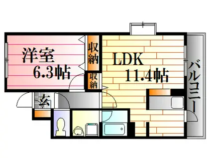 エミネンス古市弐番館(1LDK/2階)の間取り写真