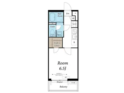 リブリ・サルビア中央林間(1K/1階)の間取り写真