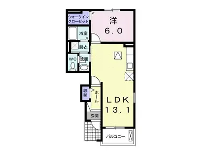 カナヤ・サンヒルA(1LDK/1階)の間取り写真