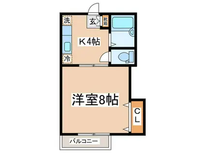 サニーホームズ(1K/2階)の間取り写真