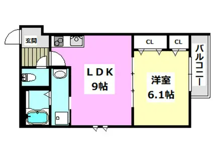 フジパレス千里丘駅東II番館(1LDK/3階)の間取り写真
