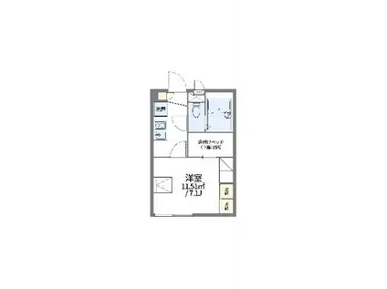 レオパレスSUNFLOWERII(1K/1階)の間取り写真