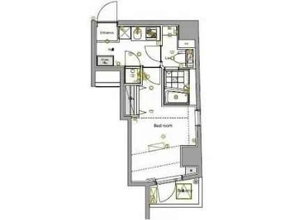 アルテシモ ヴァレント(1K/2階)の間取り写真