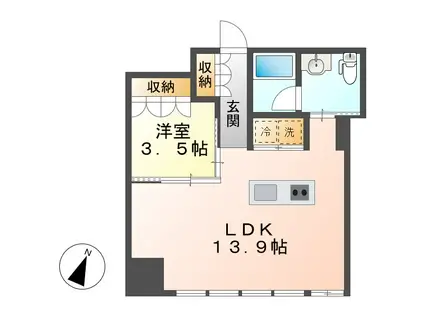 コレクション名駅Ⅲ(1LDK/3階)の間取り写真