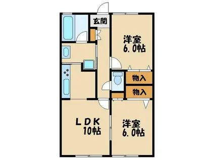 ウィングコート(2LDK/1階)の間取り写真