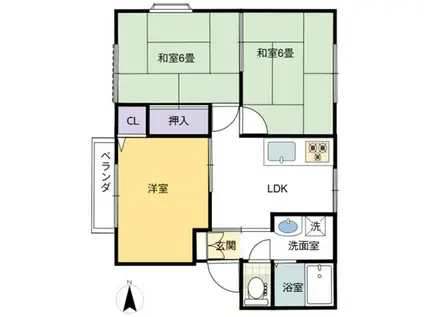 ニシオハイツII(3DK/2階)の間取り写真