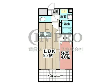 LE GRAND BLEU HAKATA(1LDK/3階)の間取り写真