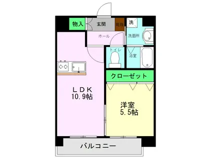 ESTRELLA菊陽(1LDK/2階)の間取り写真