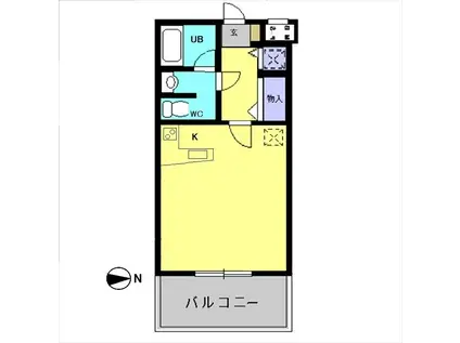 メゾンクレール2(ワンルーム/2階)の間取り写真