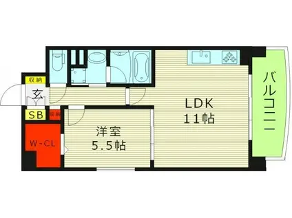 グランプラス京橋(1LDK/5階)の間取り写真